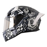 Casco Shaft 504 Love and Hate Negro Gris Visor Iridium Silver 1